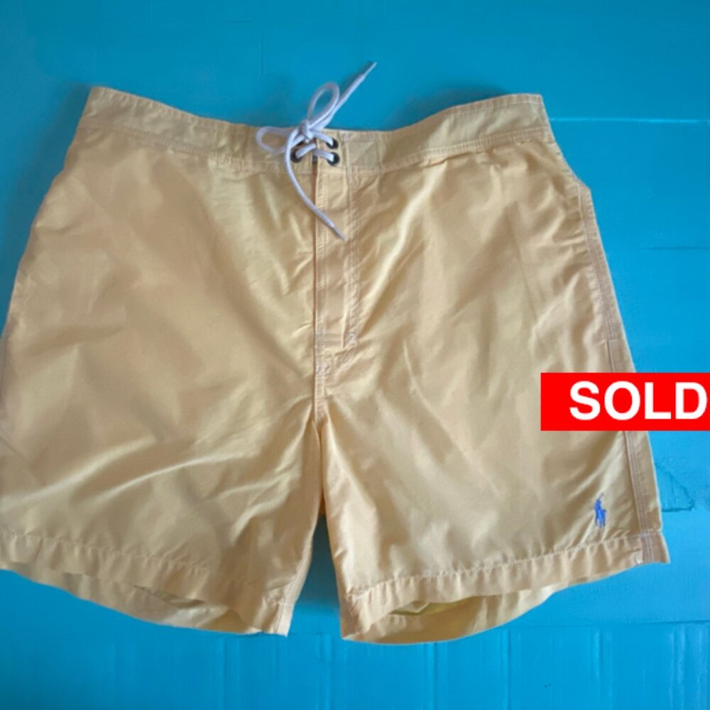 Polo Ralph Lauren Men's Vintage New Beach Yellow Swim Short Size Medium